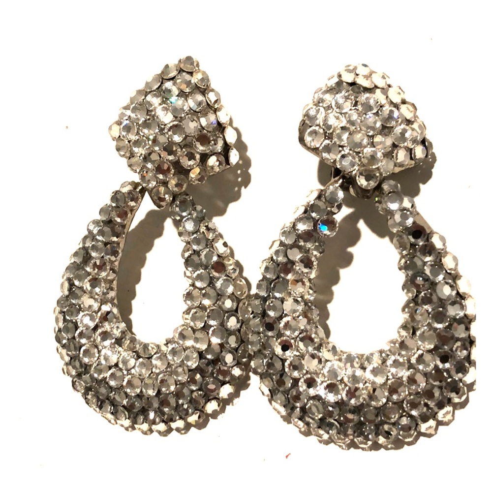 Custom swarovski crystals silver earrings